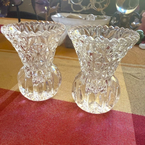 Accessories - Vintage Crystal Candle Holder Set
